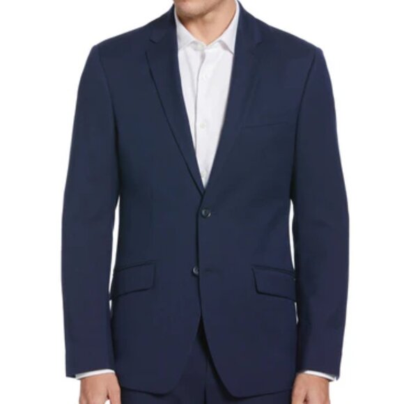 Perry Ellis Men's Slim Fit Navy Suit Jacket 46R and Pants 40x30 - Picture 1 of 6